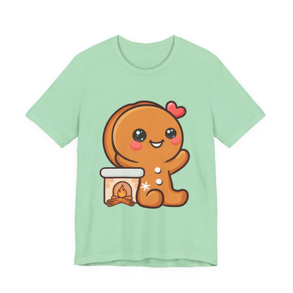 Christmas Gingerbread Man T-Shirt, Cozy Kawaii Holiday Tee