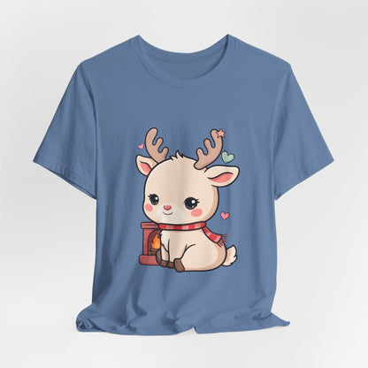 Kawaii Reindeer T-Shirt for Cozy Christmas Fans