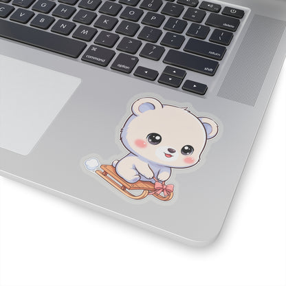 Kawaii Polar Bear Sticker, Cute Winter Gift