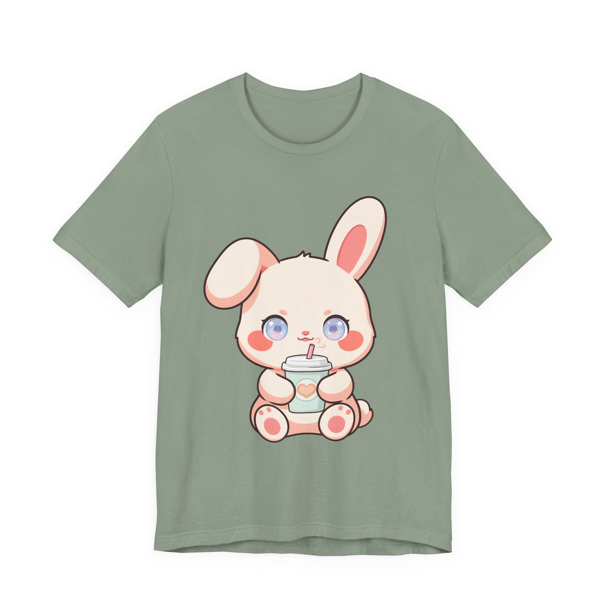 Kawaii Bunny Coffee T-Shirt: Cute Latte Lover Tee