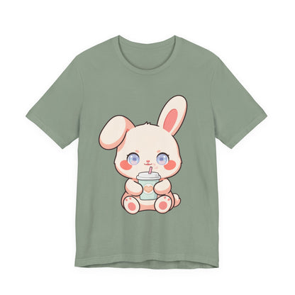Kawaii Bunny Coffee T-Shirt: Cute Latte Lover Tee