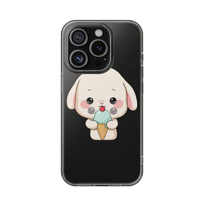 Kawaii Bunny Phone Case, Ice Cream Cutie Clear Case