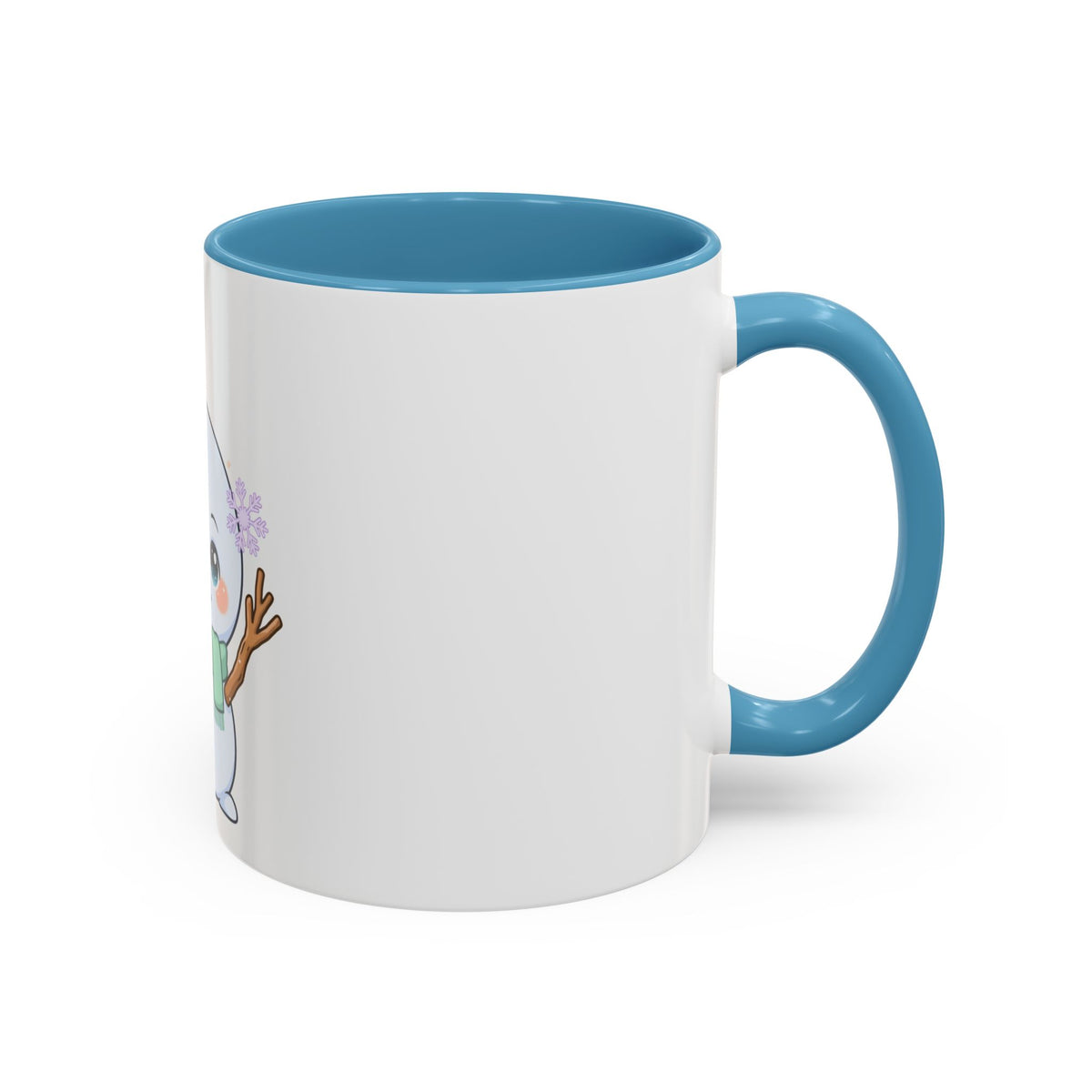 Kawaii Snowman Accent Coffee Mug for Winter Fans