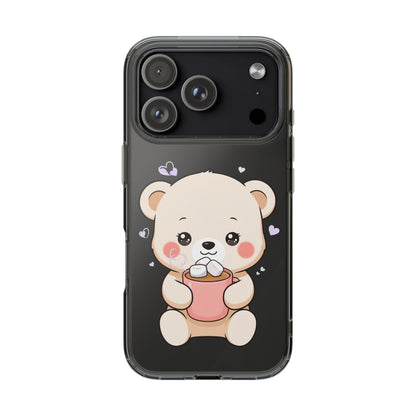 Kawaii Polar Bear Phone Case with Hot Cocoa