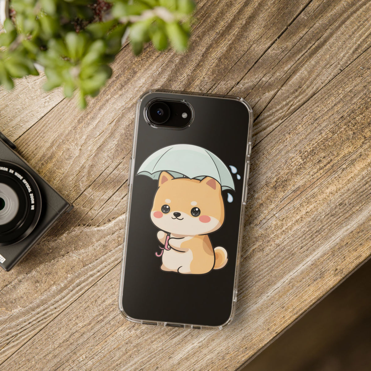 Shiba Inu Phone Case, Kawaii Rainy Day Pup