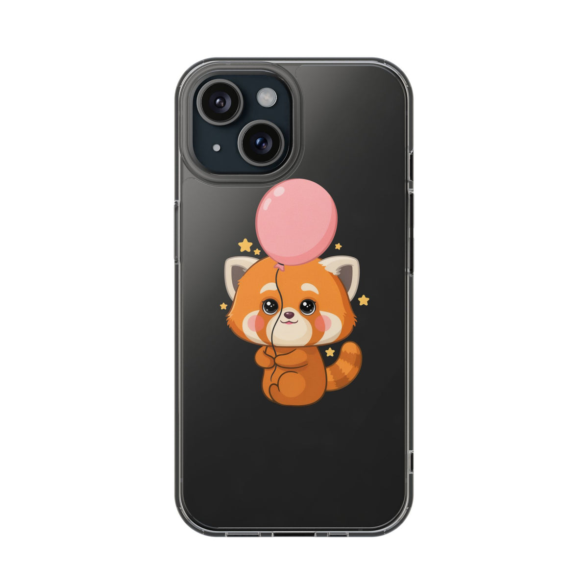Kawaii Red Panda Clear Impact-Resistant Case with Balloon