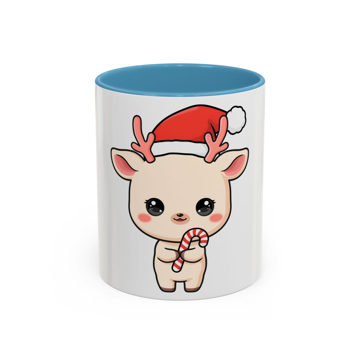 Kawaii Reindeer Christmas Accent Coffee Mug