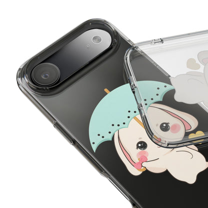 Kawaii Bunny Phone Case with Umbrella | Cute Clear Case