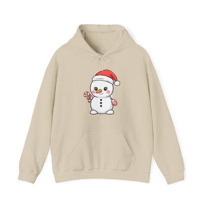 Cute Snowman Christmas Hoodie, Kawaii Holiday Sweatshirt