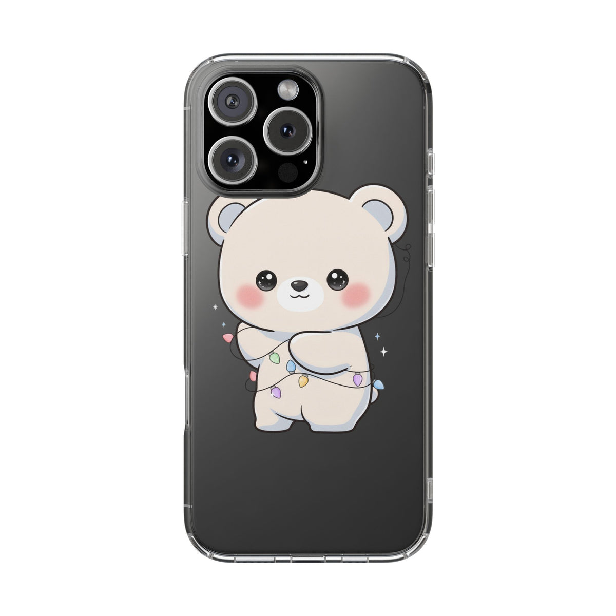 Kawaii Polar Bear Phone Case with Fairy Lights