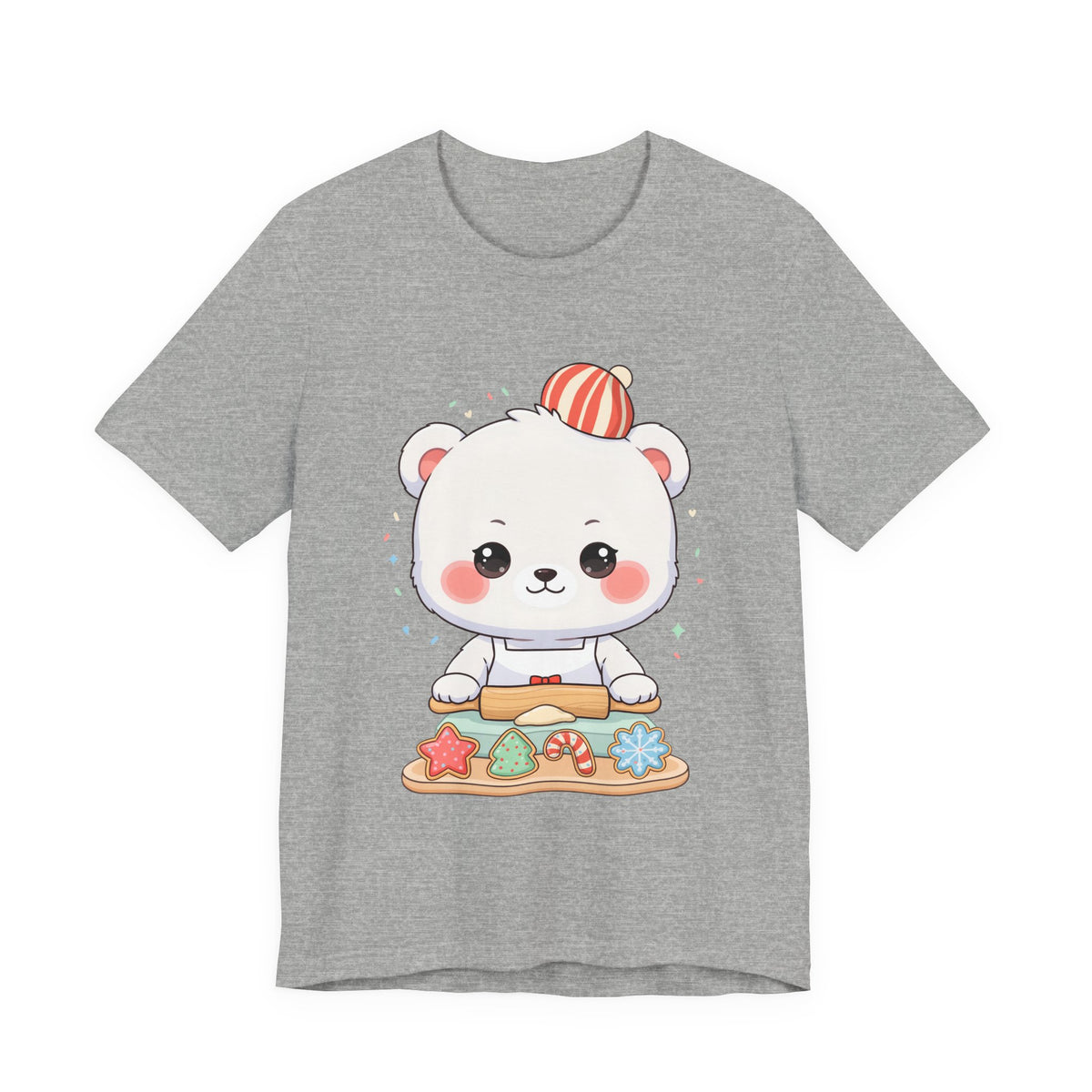 Christmas Cookie Baking Polar Bear Tee, Kawaii Holiday Shirt