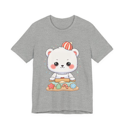 Christmas Cookie Baking Polar Bear Tee, Kawaii Holiday Shirt