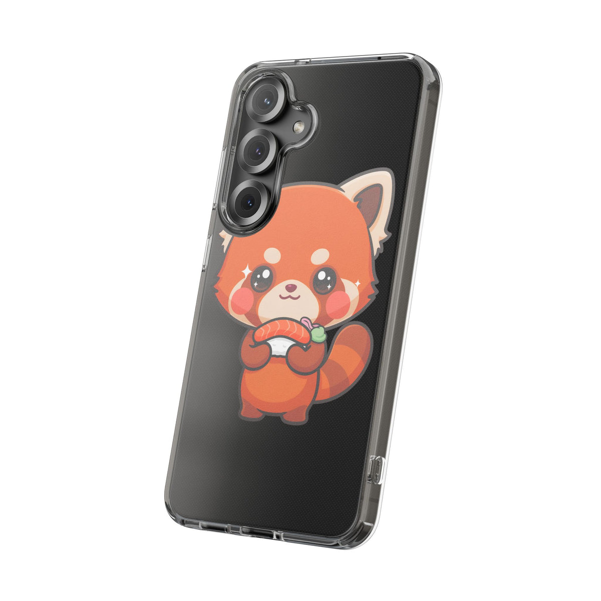 Red Panda Sushi Phone Case, Cute Kawaii Clear Case