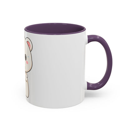 Kawaii Polar Bear Christmas Mug with Mistletoe