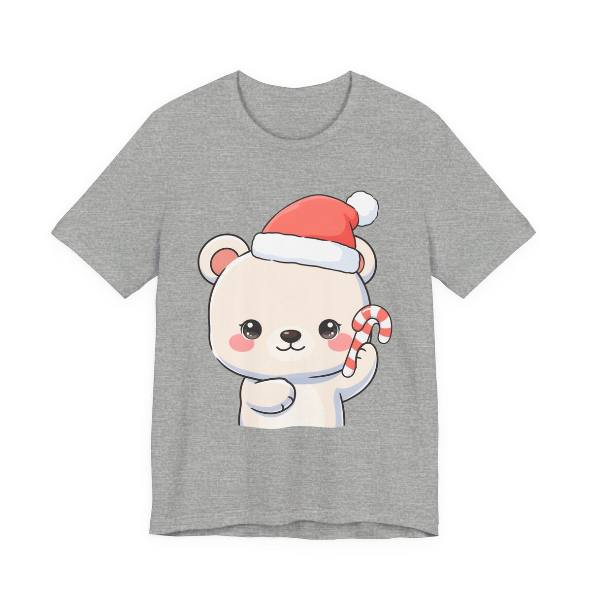 Kawaii Polar Bear Christmas Tee, Cute Holiday Gift