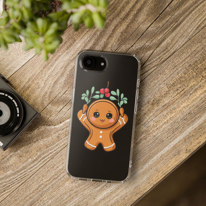 Kawaii Gingerbread Phone Case with Mistletoe Cheer