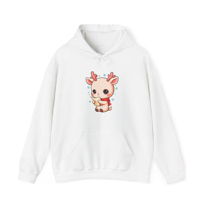 Kawaii Reindeer Christmas Hoodie for Holiday Readers