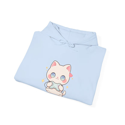 Kawaii Gamer Cat Hoodie for Cozy Gaming Nights