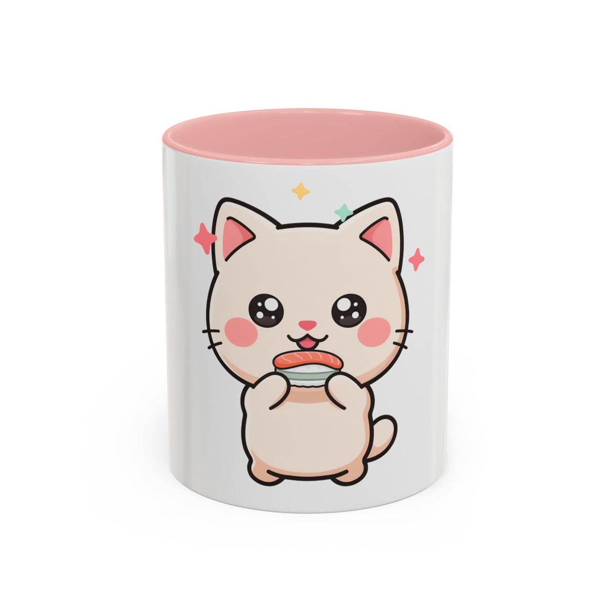 Kawaii Cat Sushi Mug, Cute Accent Coffee Mug