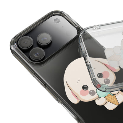 Kawaii Bunny Phone Case, Ice Cream Cutie Clear Case