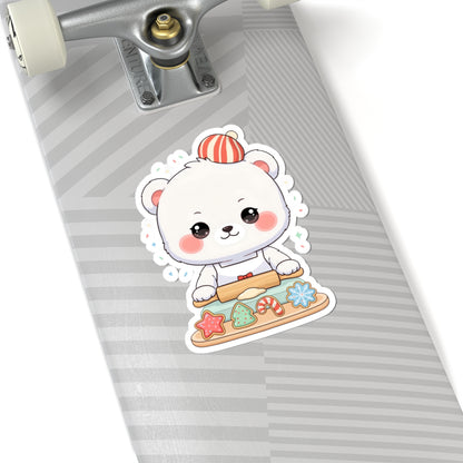 Christmas Baking Polar Bear Sticker for Holiday Cheer