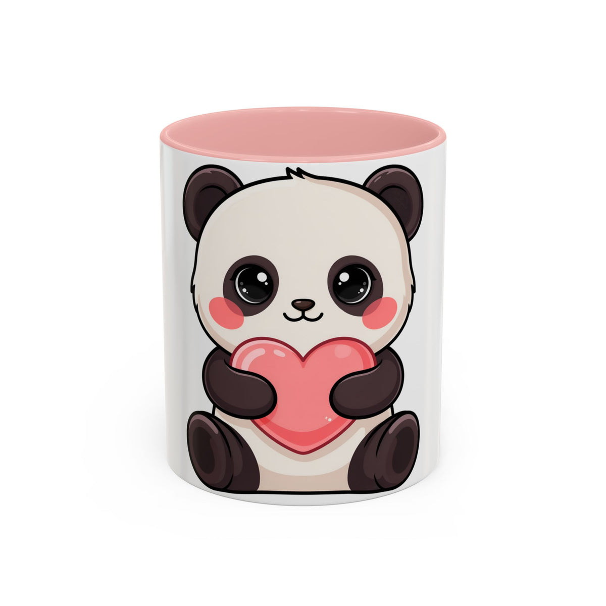 Kawaii Panda Heart Accent Coffee Mug