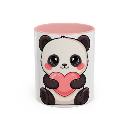 Kawaii Panda Heart Accent Coffee Mug