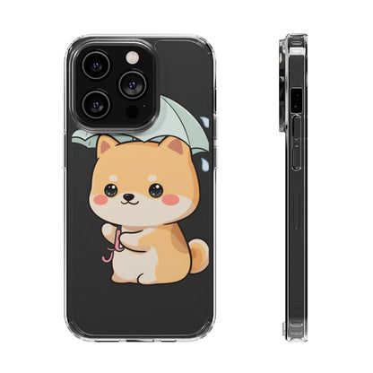 Shiba Inu Phone Case, Kawaii Rainy Day Pup