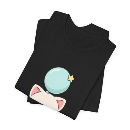 Kawaii Cat Balloon T-Shirt, Cute Chibi Kitty Tee