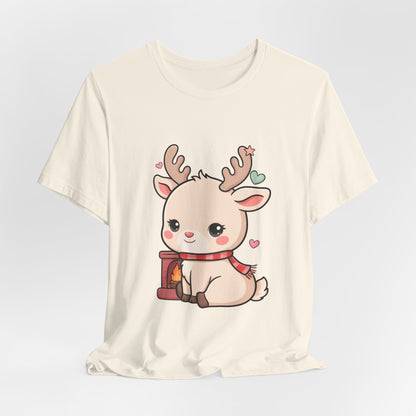 Kawaii Reindeer T-Shirt for Cozy Christmas Fans
