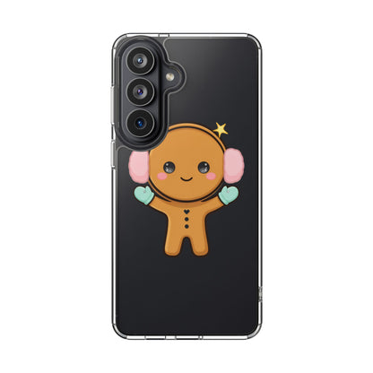 Kawaii Gingerbread Phone Case, Cute Winter Character
