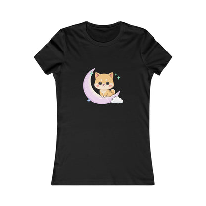 Kawaii Shiba Inu T-Shirt, Moonlit Chibi Dog Tee