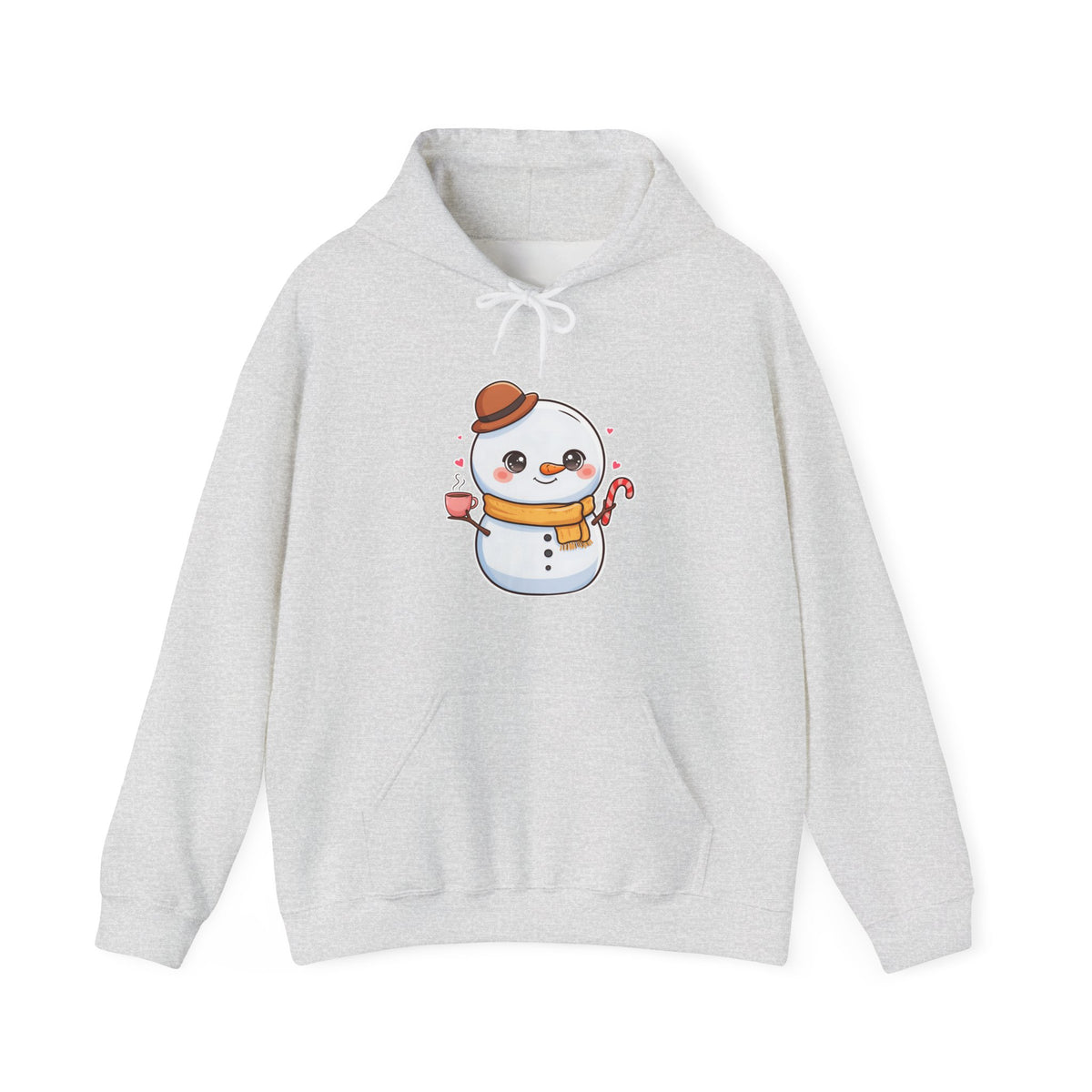 Kawaii Snowman Hoodie, Cozy Winter Unisex Sweatshirt