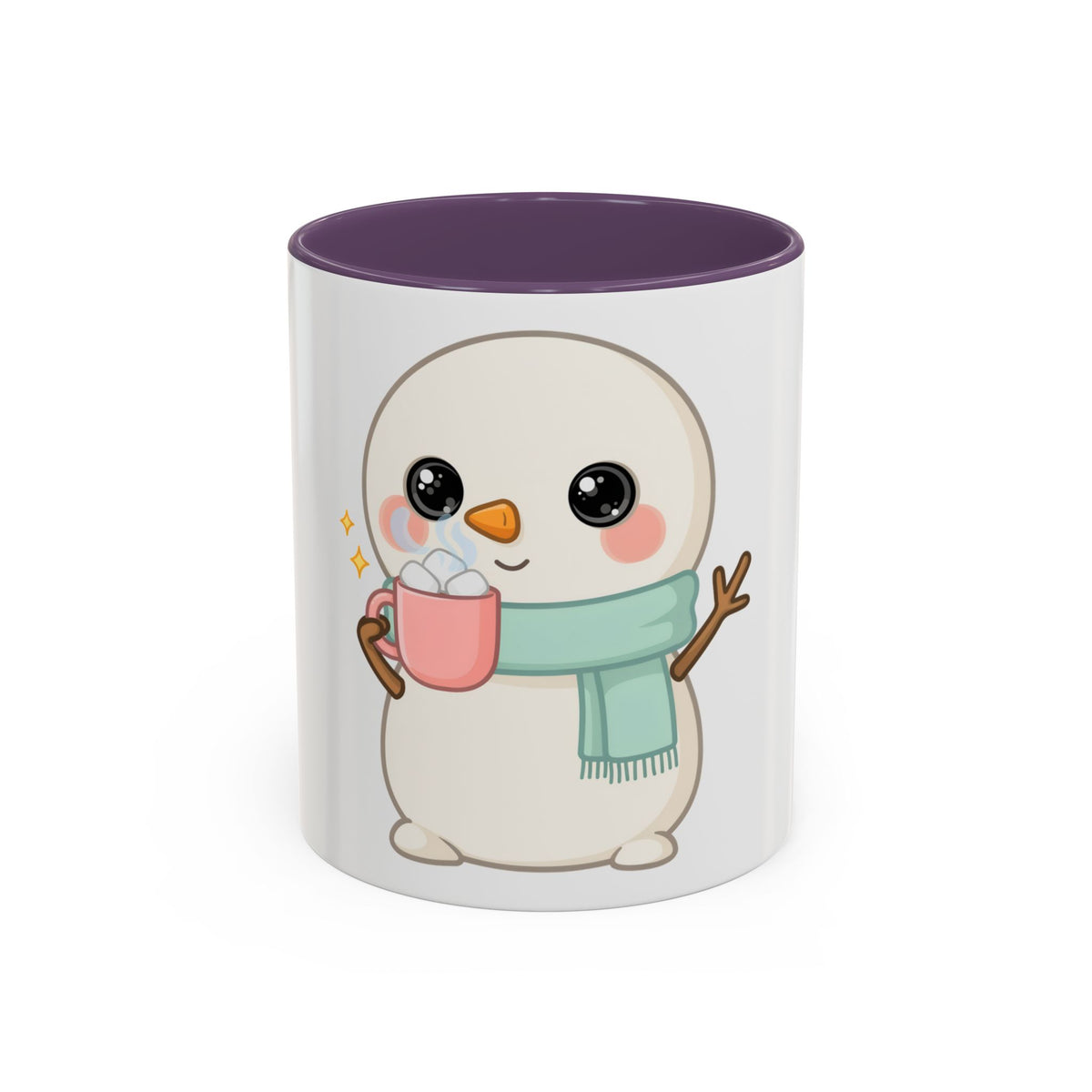 Kawaii Snowman Accent Coffee Mug for Cozy Cocoa Fans