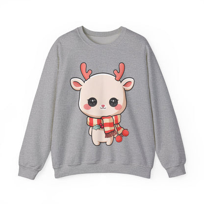 Kawaii Christmas Reindeer Sweatshirt for Holiday Fans