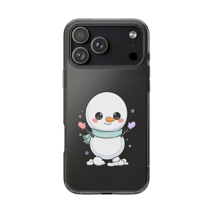 Kawaii Snowman Clear Impact-Resistant Case