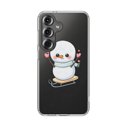 Kawaii Snowman Phone Case, Cute Winter Cheer
