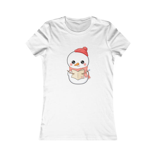 Christmas Snowman Reading Letter Women's Tee