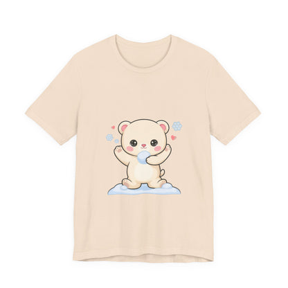 Kawaii Polar Bear Tee, Cute Snow Day Unisex Shirt