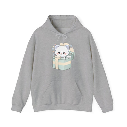 Kawaii Arctic Fox Hoodie, Cute Gift Box Sweatshirt