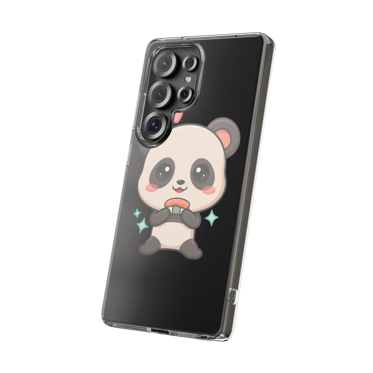 Kawaii Panda Sushi Phone Case, Clear Impact-Resistant Case