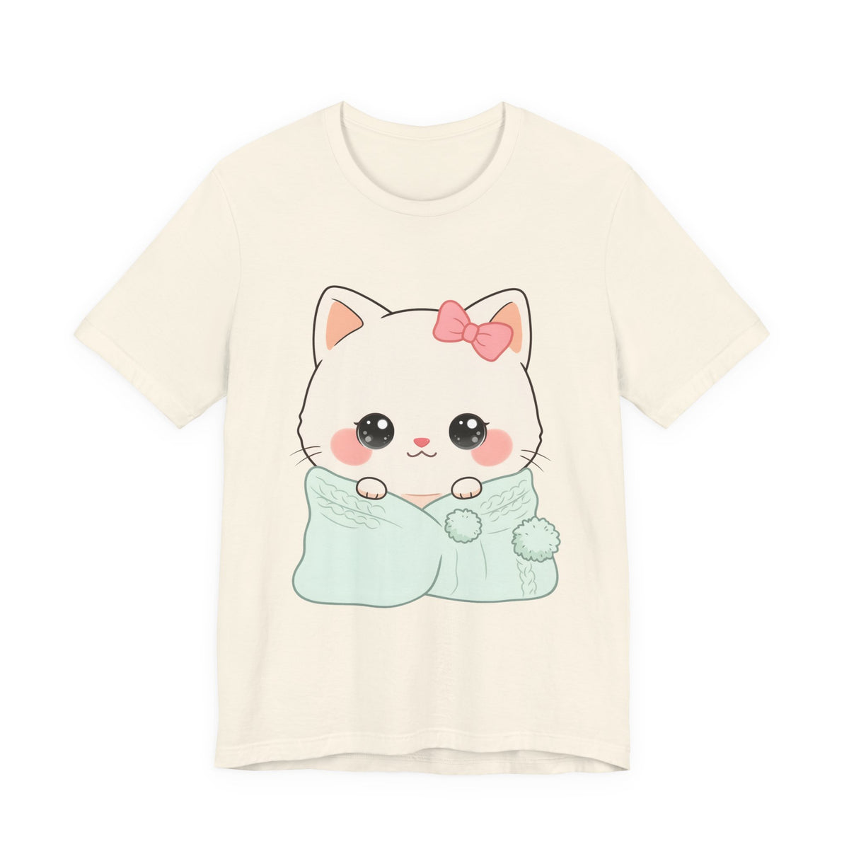 Kawaii Cat T-Shirt, Cozy Blanket Kitty for Cat Lovers
