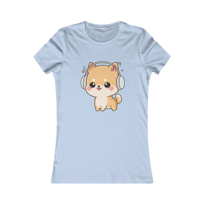 Kawaii Shiba Inu Music Tee for Women