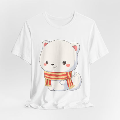 Kawaii Arctic Fox Christmas Tee for Cute Holiday Fans