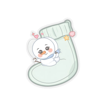 Kawaii Snowman Christmas Sticker for Cozy Holiday Cheer