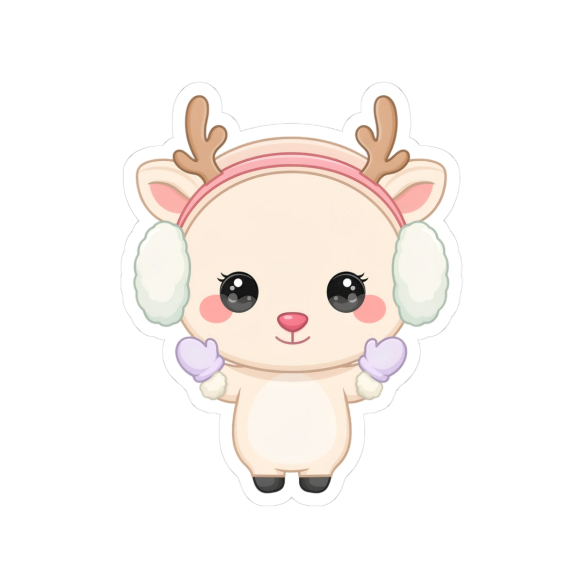 Kawaii Reindeer Sticker for Cozy Winter Cheer