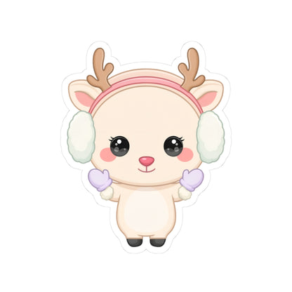 Kawaii Reindeer Sticker for Cozy Winter Cheer