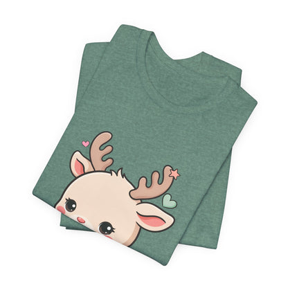 Kawaii Reindeer T-Shirt for Cozy Christmas Fans