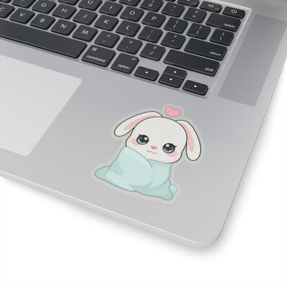 Cozy Bunny Sticker, Kawaii Blanket Buddy