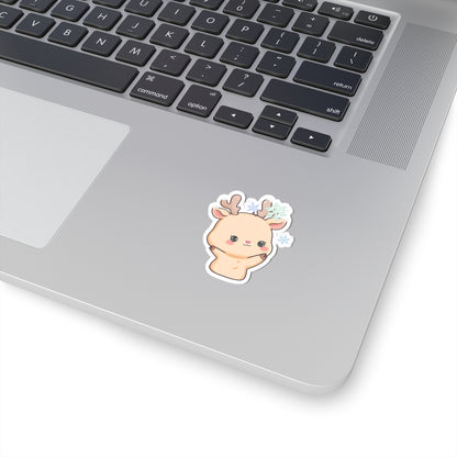Kawaii Reindeer Sticker for Cozy Winter Decor